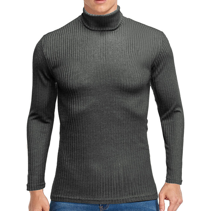 Herren Langarmrollkragenpullover aus hochwertigem Rippenstrick Echoarchiv