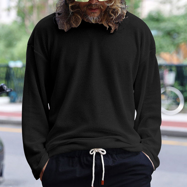Herren lässiges Langarmshirt aus atmungsaktivem Waffelstoff Echoarchiv