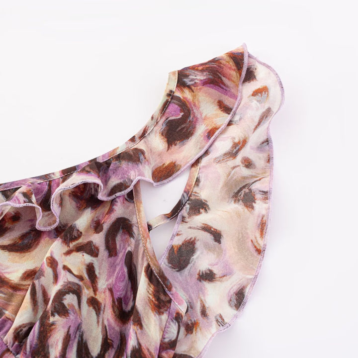 Damen Maxikleid mit elegantem Rüschensaum und floralem Muster Echo Archiv