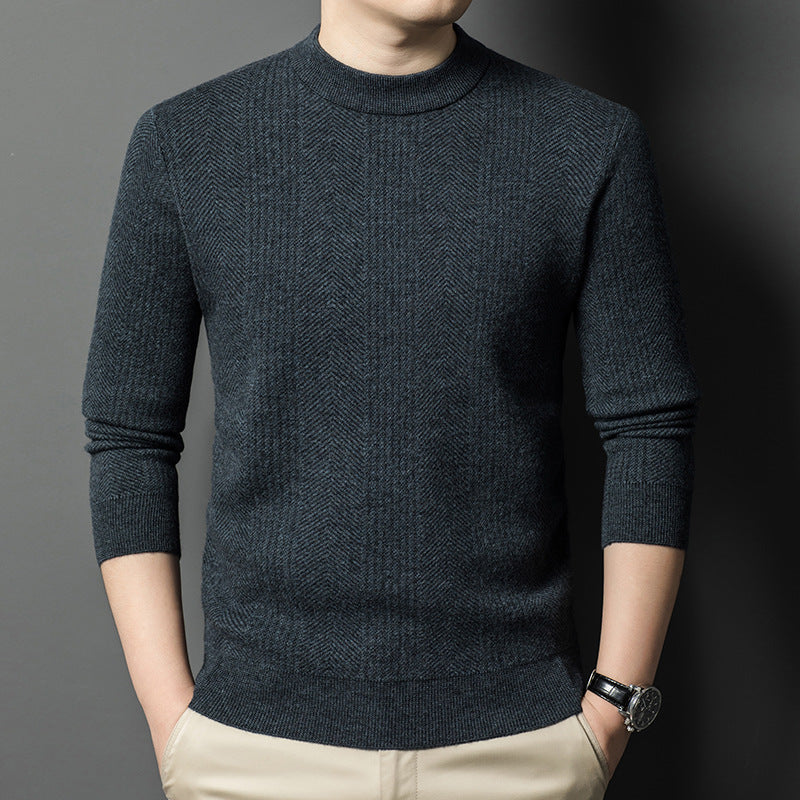 Herren eleganter Strickpullover mit strukturiertem Rautenmuster Echoarchiv