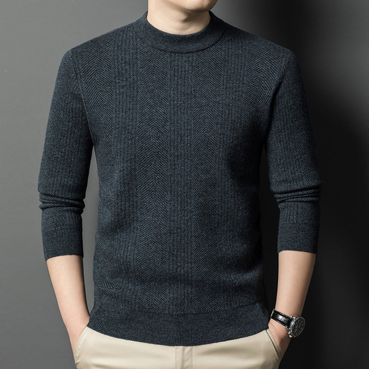 Herren eleganter Strickpullover mit strukturiertem Rautenmuster Echoarchiv