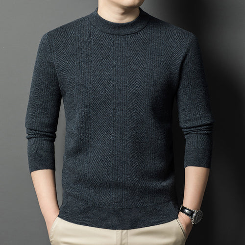 Herren eleganter Strickpullover mit strukturiertem Rautenmuster Echoarchiv