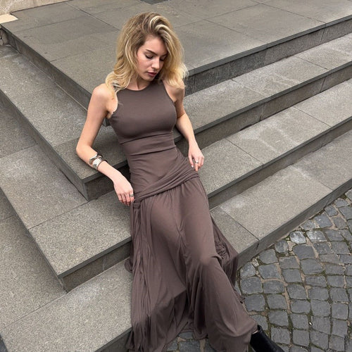 Damen Elegantes Maxikleid mit raffiniertem Wickel-Design und schmeichelnder Silhouette Echo Archiv