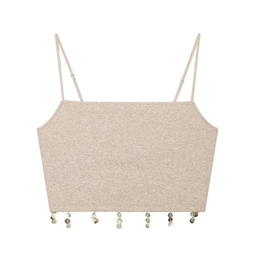 Damen Crop-Top mit funkelnden Pailletten und schmalen Trägern Echo Archiv