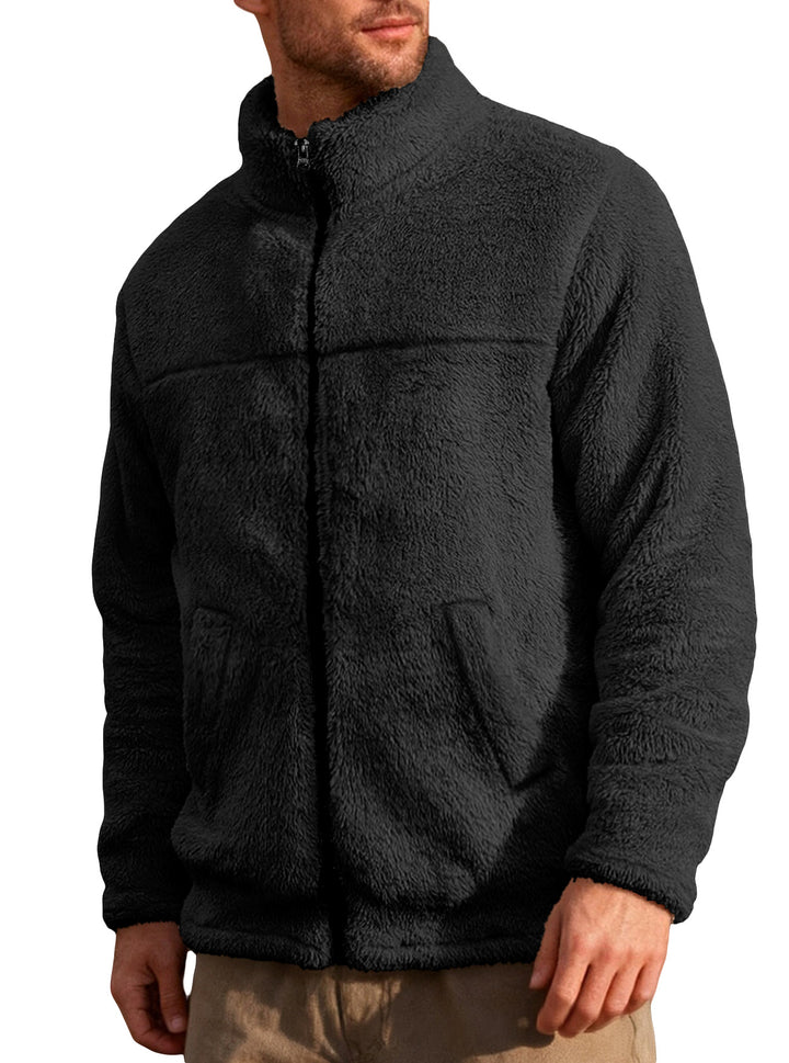 Herren Fleecejacke mit hohem Kragen und weichem Innenfutter Echoarchiv