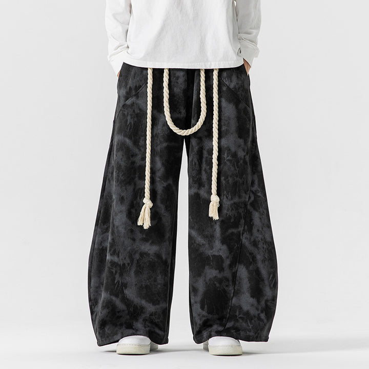 Herren Extraweite Batik-Loungehose im Baggy-Cut mit dekorativem Kordelzug Echo Archiv