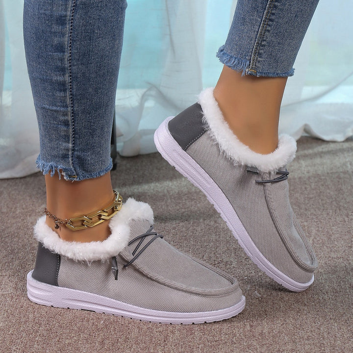 Damen Gefütterte Mokassin-Slipper mit Teddyfutter und profilierter Gummisohle Echo Archiv
