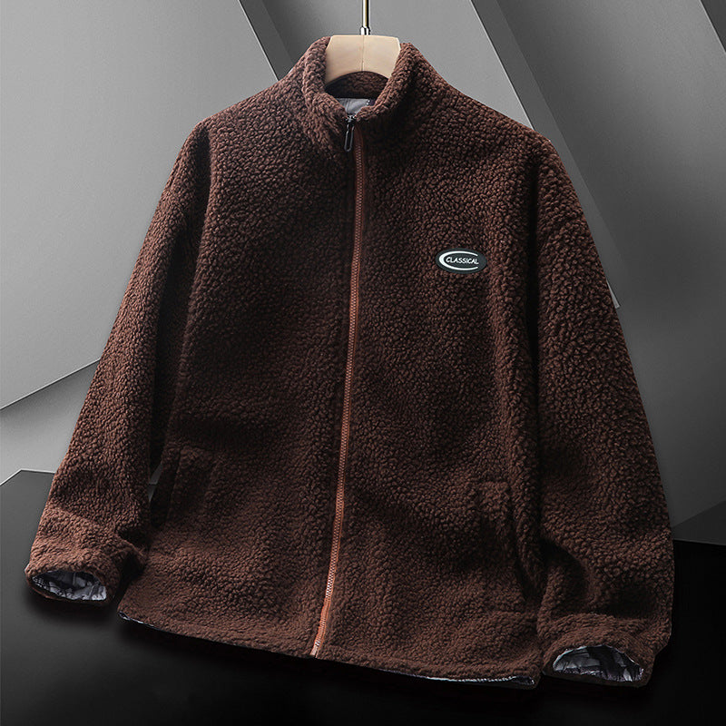Herren warme Fleecejacke mit hohem Kragen und elastischen Bündchen Echoarchiv