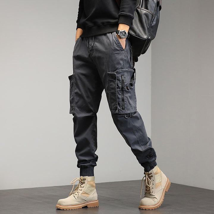 Herren Cargohose mit stylischen Reißverschlusstaschen und elastischem Bund Echoarchiv