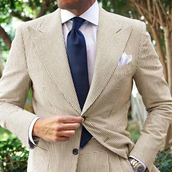 Herren Elegant Gestreifter Anzugblazer Echoarchiv