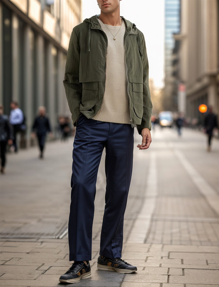 Herren leichte Jacke im lässigen Stil mit großzügigen Taschen Echoarchiv