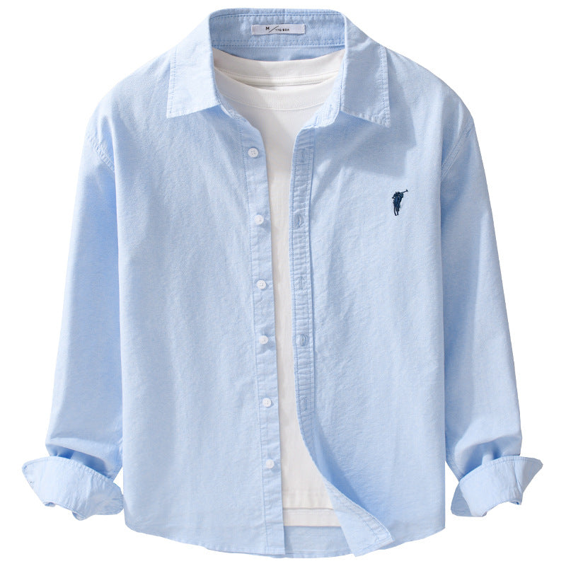 Herren Leichtes Oxford-Hemd Relaxed-Fit mit dezenter Bruststickerei und weicher Vintage-Waschung Echoarchiv