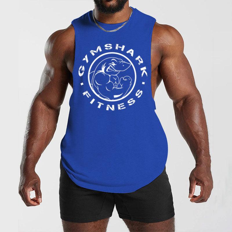 Herren nan ärmelloses Muskelshirt mit extra tiefen Armöffnungen und großem Logodruck Echo Archiv