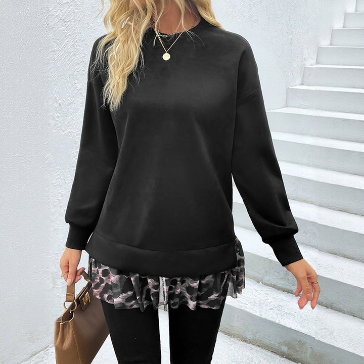 Damen Lässiger Sweatshirt mit Rüschenansatz Echo Archiv