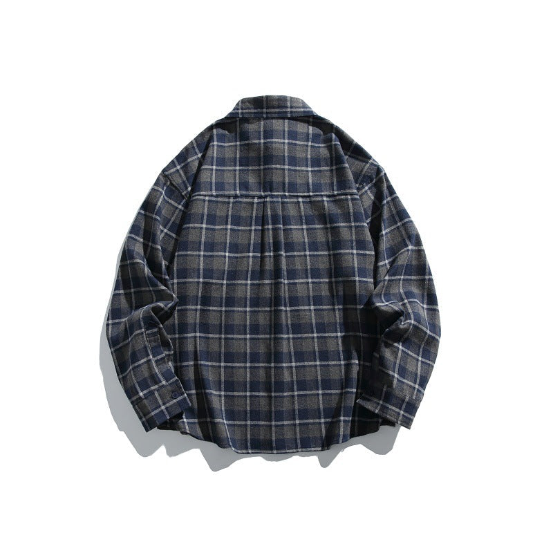 Herren Karierte Flanell-Hemdjacke im Overshirt-Look mit Brusttasche Echoarchiv