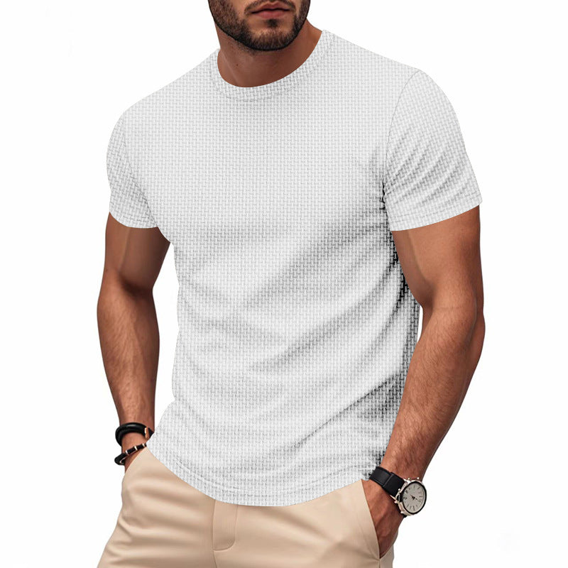 Herren Kurzarm T-Shirt mit strukturiertem Design und atmungsaktiver Baumwolle – Marzano