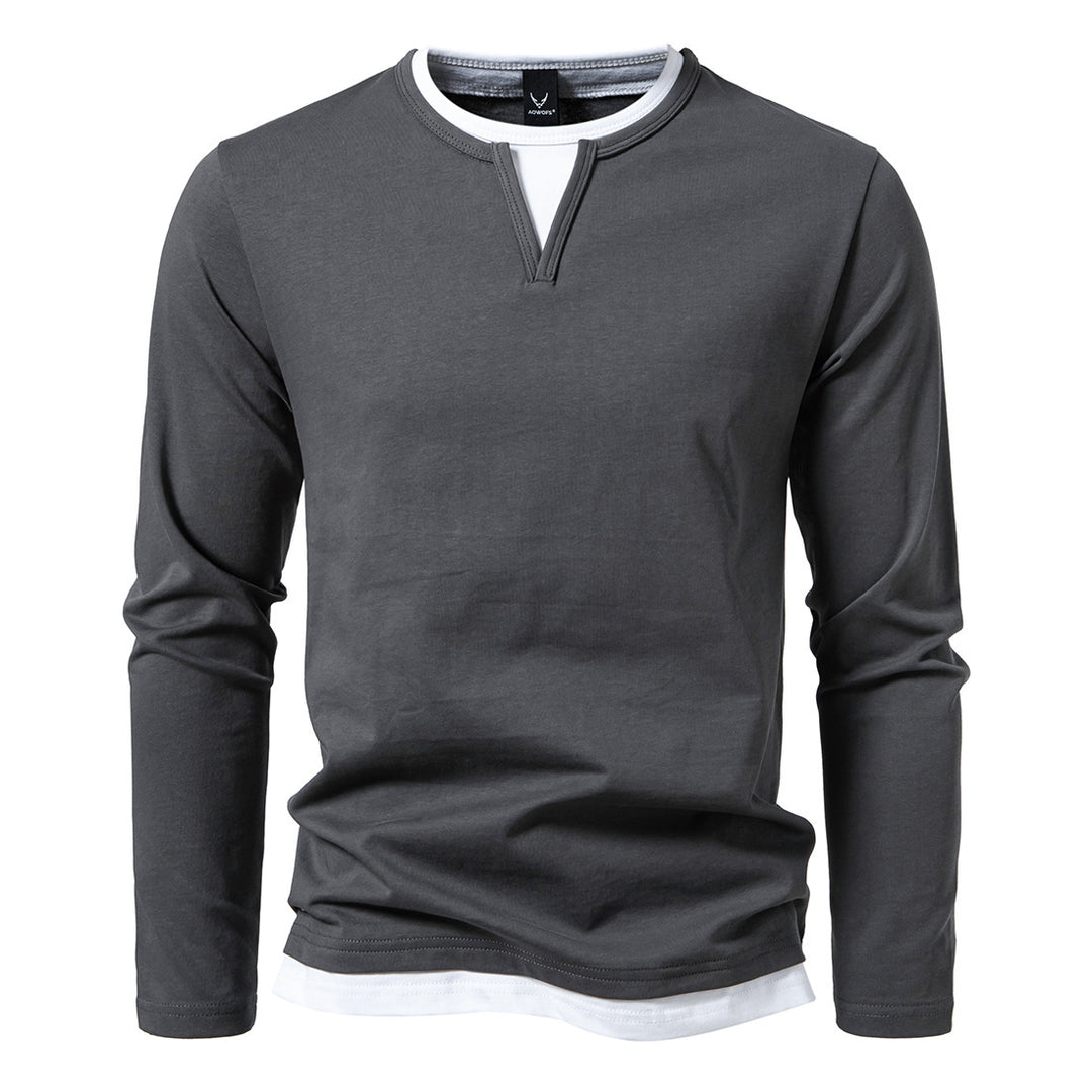 Herren Longsleeve Shirt mit innovativem Kragen Echoarchiv