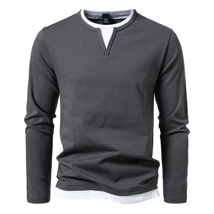 Herren Longsleeve Shirt mit innovativem Kragen Echoarchiv
