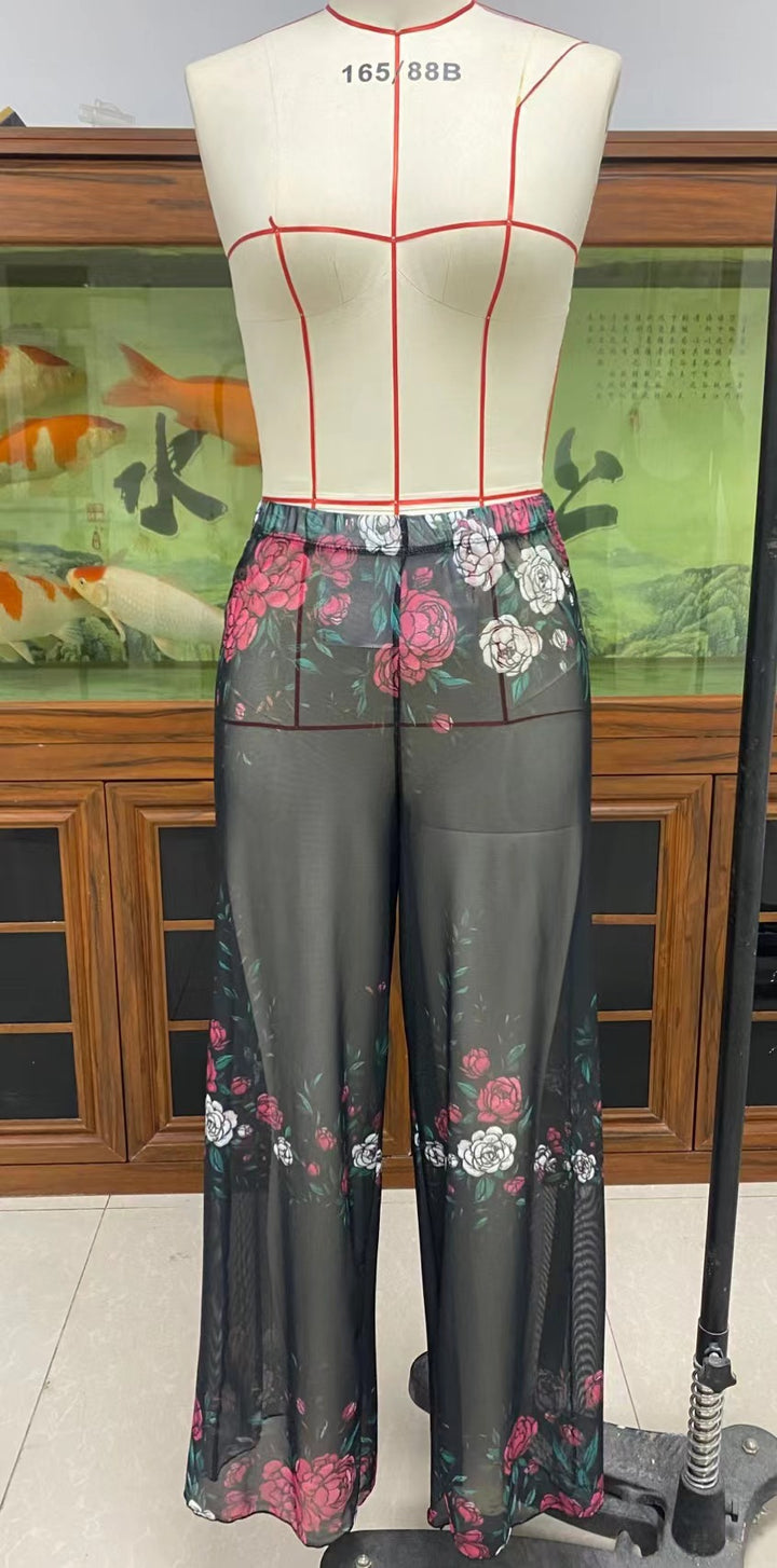 Damen Elegante Strandhose mit floralem Muster Echo Archiv