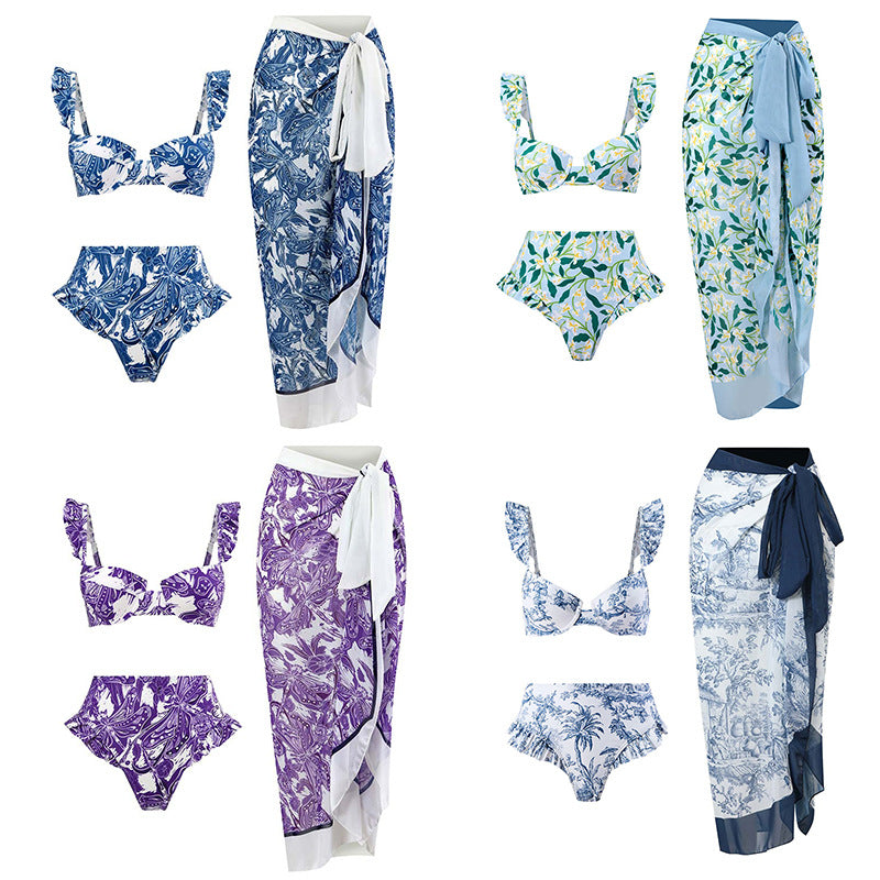 Damen Maxirock mit floralem Muster und elastischem Bund Echo Archiv