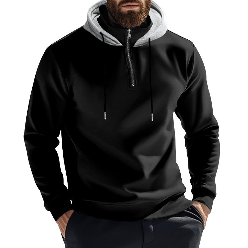Herren Sportlicher Kapuzenpullover mit halbem Reißverschluss und atmungsaktivem Material Echoarchiv