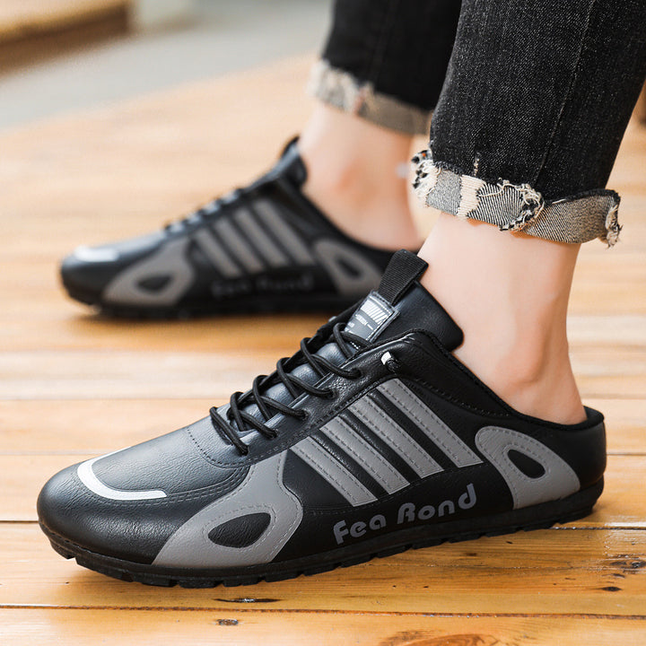 Herren Slip-on Sneaker-Mule mit Schnürung und profilierter Gummisohle Echoarhiv