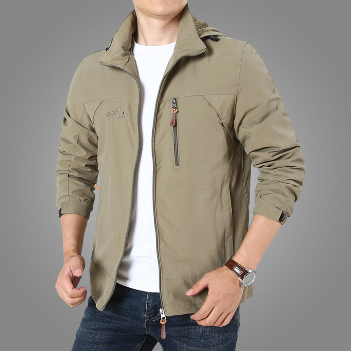 Herren Leichte Softshell-Outdoorjacke mit Kapuze, wind- und wasserabweisender Shell und Multifunktions‑Taschen Echoarchiv