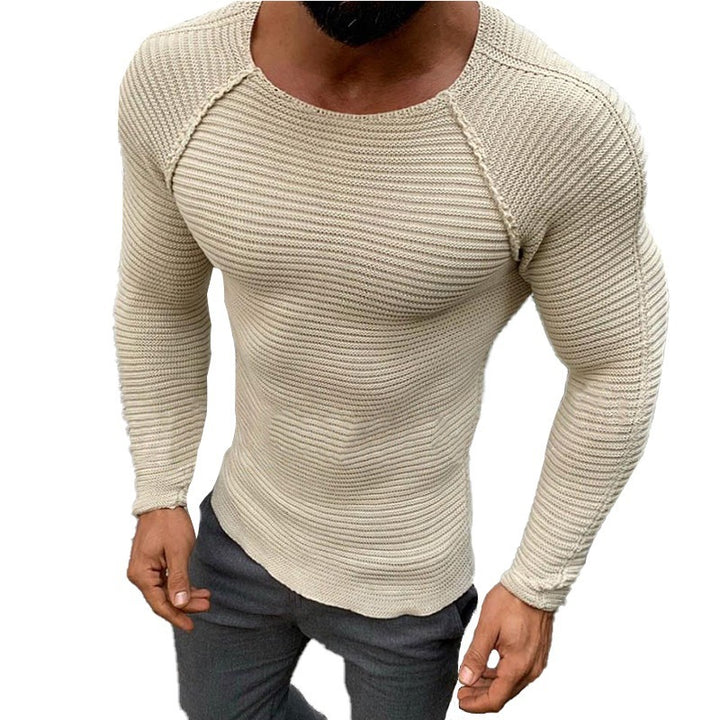 Herren nan figurbetonter Strickpullover mit Raglanärmeln und elastischer Struktur Echo Archiv