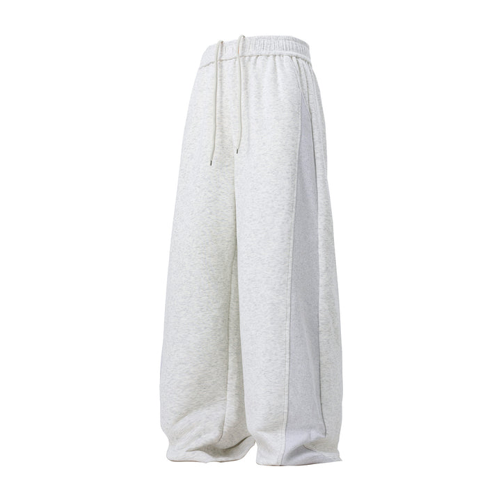 Damen Extraweite Sweatpalazzo-Hose aus French-Terry mit Tunnelzug und Seitenrippe Echo Archiv