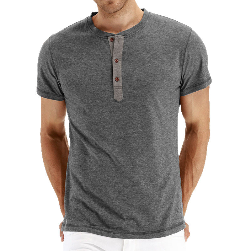 Herren Kurzarmshirt mit innovativem Knopfdesign Echoarchiv