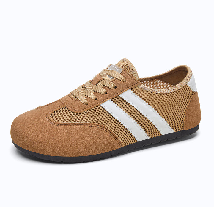 Damen nan retro-sportlicher Low-Top Sneaker mit atmungsaktivem Mesh, Veloursüberzügen und rutschfester Gummilaufsohle Echo Archiv