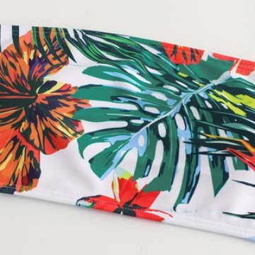 Damen Bandeau-Bikini-Set mit tropischem Blumendesign Echo Archiv