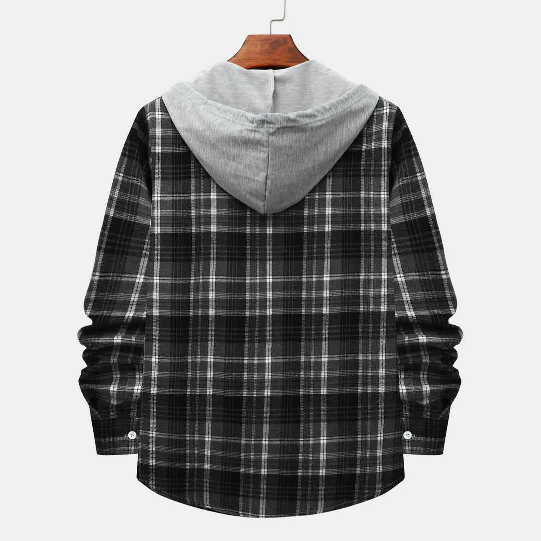 Herren Hemdjacke mit Kapuze im klassischen Karomuster Echoarchiv