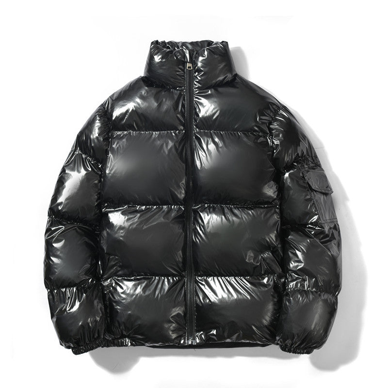 Herren nan glänzende Oversize Daunenoptik Steppjacke mit hohem Stehkragen und elastischen Bündchen Echo Archiv