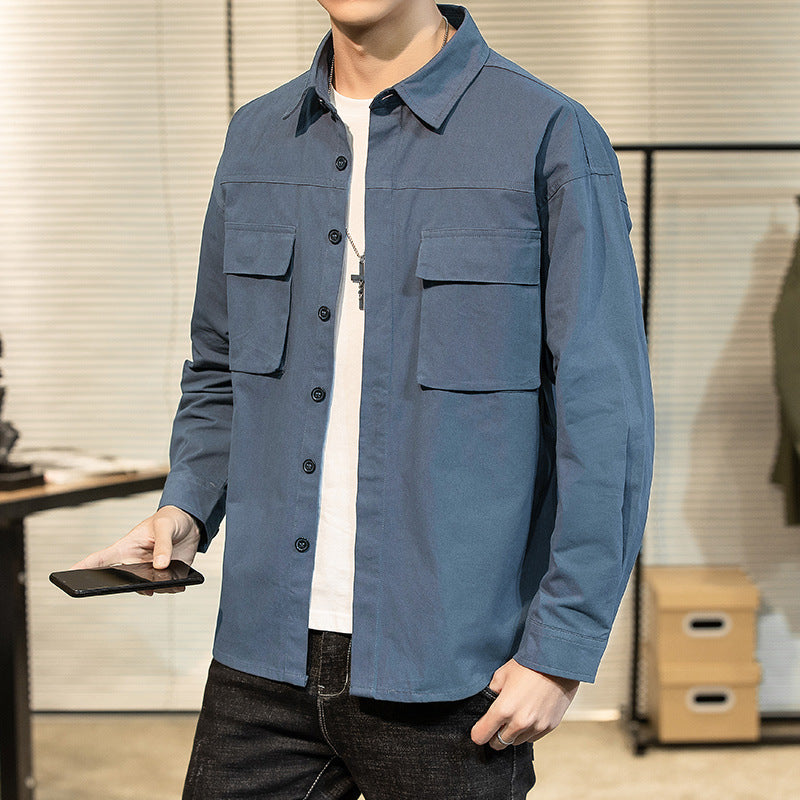 Herren robuste Utility-Hemdjacke mit praktischen Brusttaschen Echoarchiv