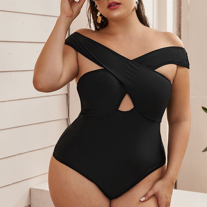 Damen Stilvoller Einteiler mit asymmetrischem Cut-Out Echo Archiv