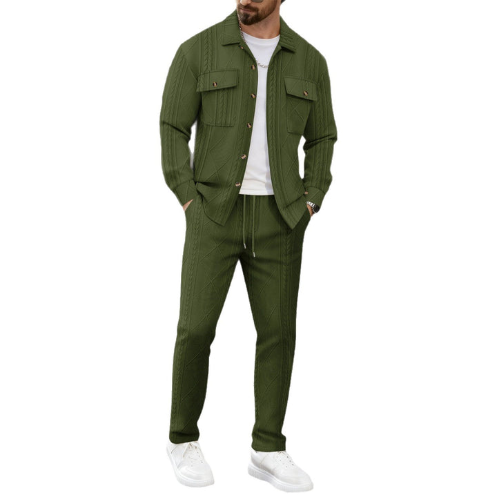 Herren modisches Strickanzug-Set mit Reißverschluss und Taschen Echoarchiv