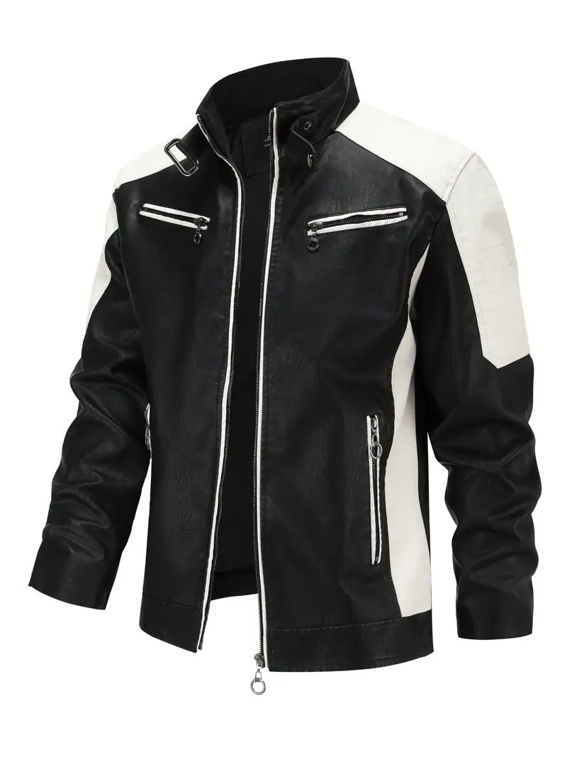 Herren Sportliche Kunstlederjacke mit Reißverschluss Echo Archiv