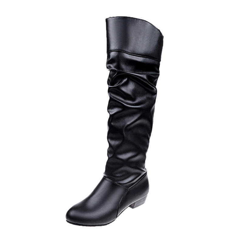 Damen nan knielange Slouch-Stiefel mit weichem Schaft und niedrigem Blockabsatz Echo Archiv