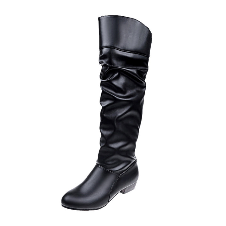 Damen nan knielange Slouch-Stiefel mit weichem Schaft und niedrigem Blockabsatz Echo Archiv