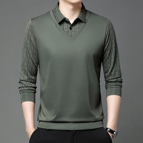 Herren elegantes Poloshirt mit strukturiertem Kragen und innovativer Knopfleiste Echoarchiv