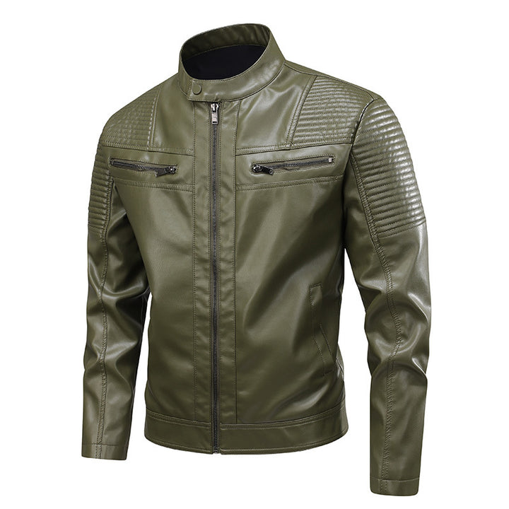 Herren modische Motorradjacke mit strukturierten Details Echoarchiv