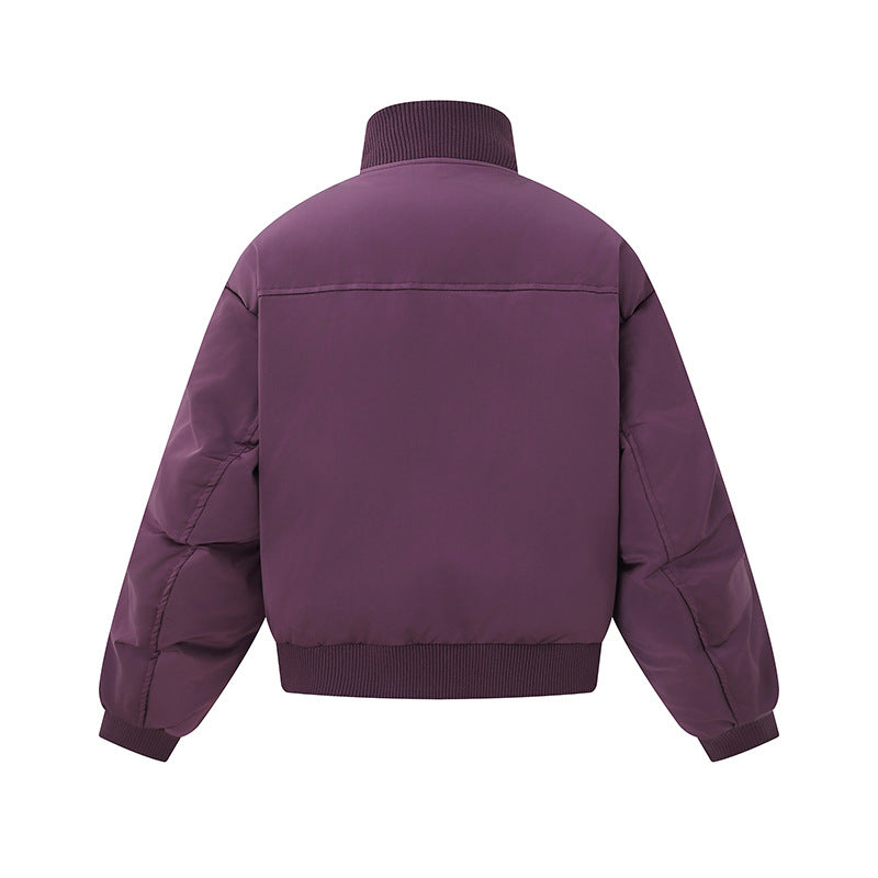 Damen Kurz geschnittene wattierte Blousonjacke im Boxy‑Schnitt mit hohem Rippenkragen und markanten Eingrifftaschen Echoarchiv