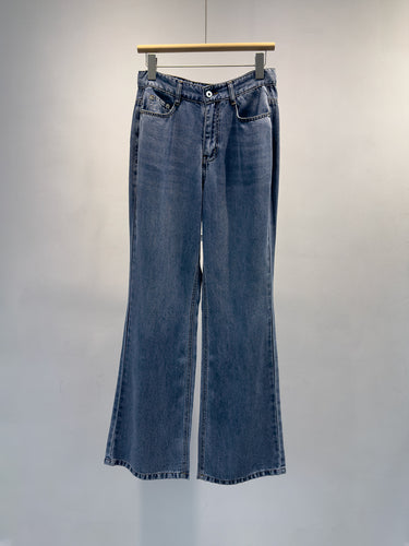 Damen Flared Hochtaillierte Jeanshose Echoarchiv