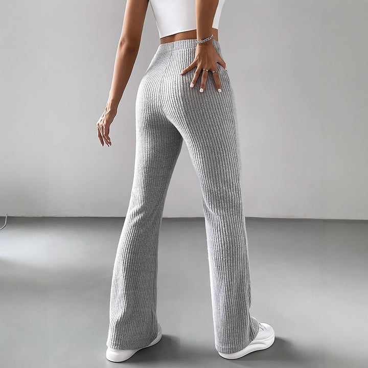 Damen Strickhose mit weitem Bein und Rippstruktur Echo Archiv