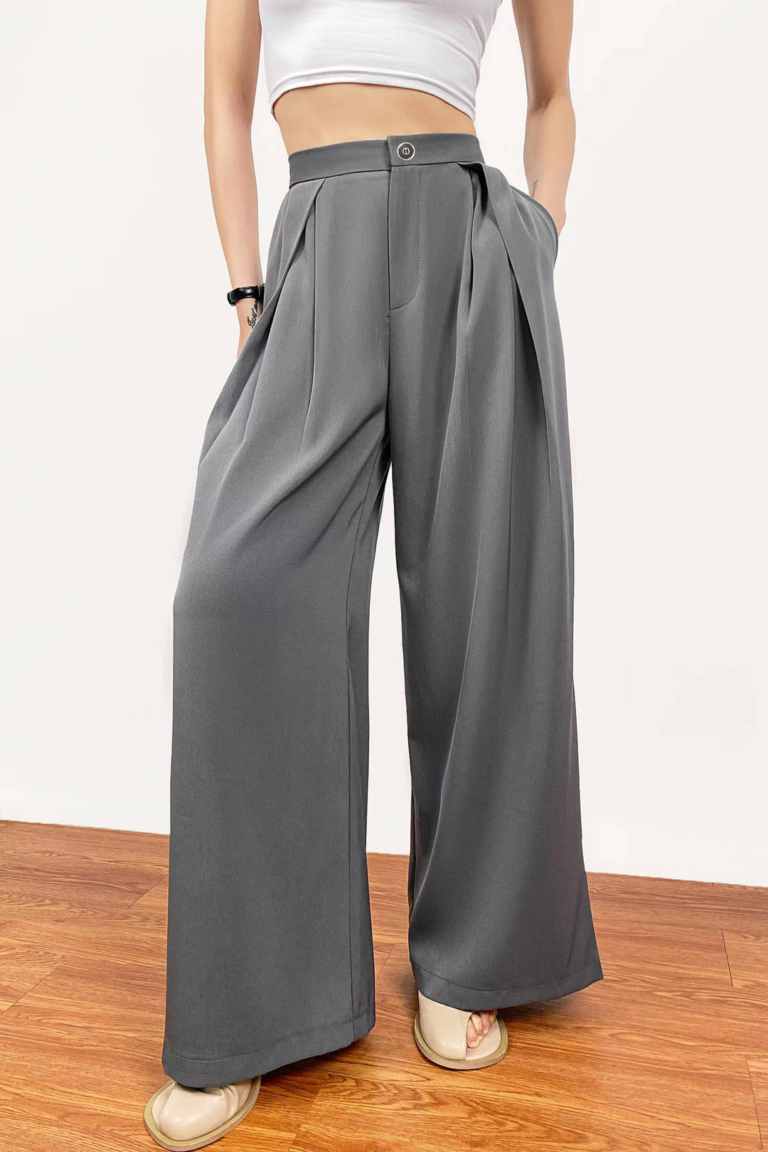 Damen Modische und lässige Wide-Leg-Hosen Echo Archiv