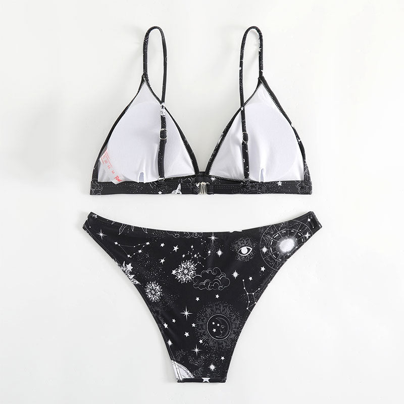 Damen Triangel-Bikini mit einzigartigem Sternenmotiv und verstellbaren Trägern Echo Archiv