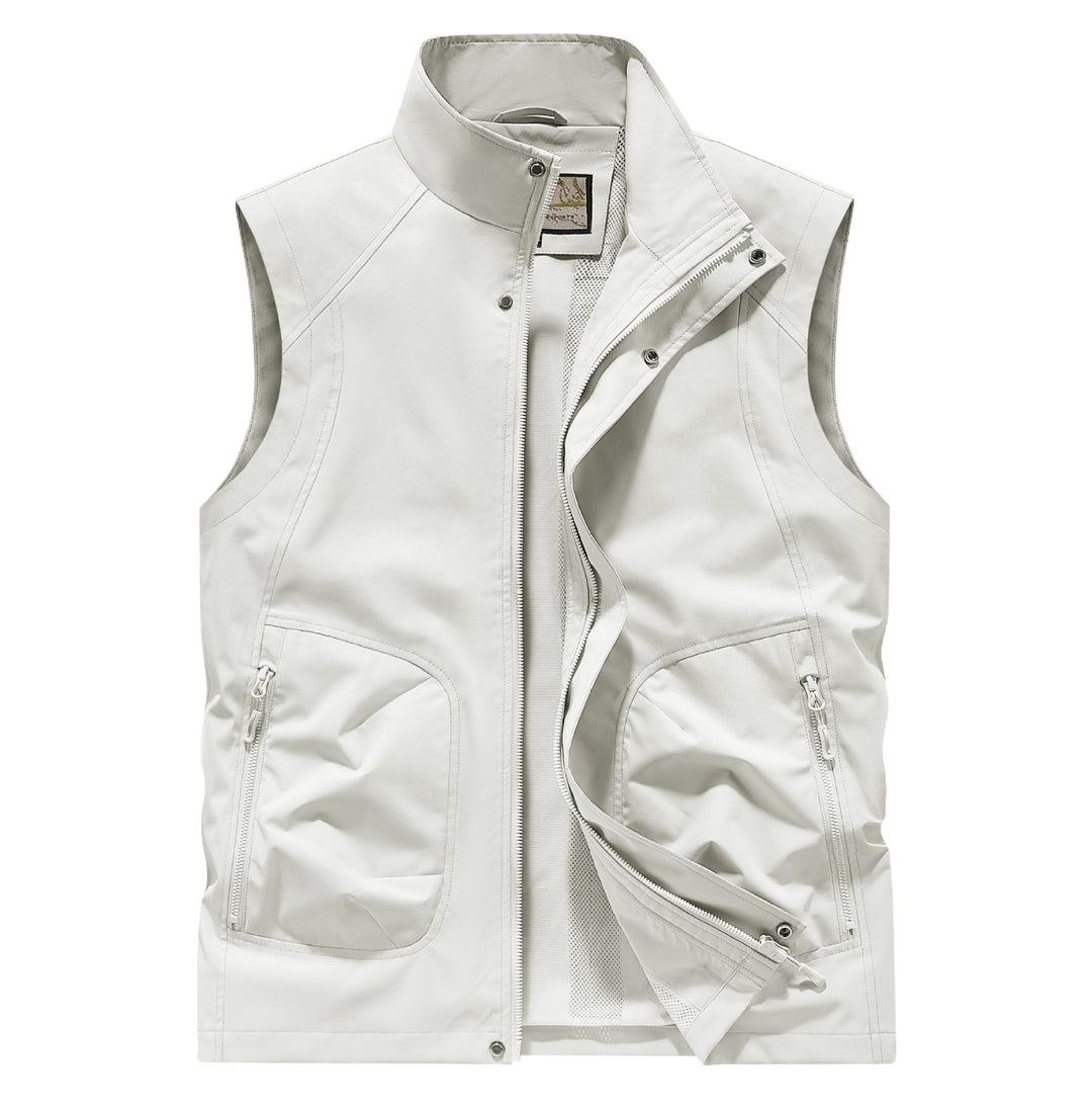 Herren Utility Softshell Weste mit hohem Stehkragen, Reißverschluss & Multifunktions-Taschen Echoarchiv