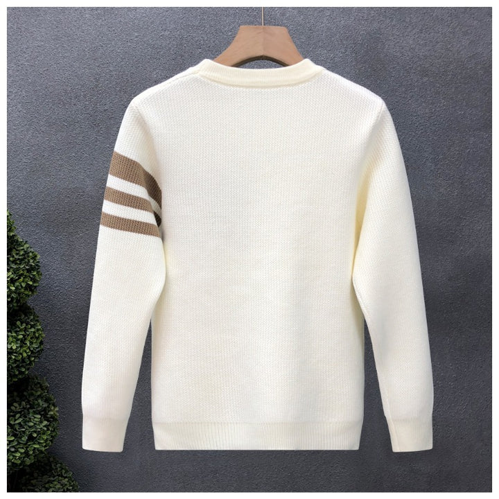 Herren modischer Strickpullover mit sportlichen Streifen Echoarchiv