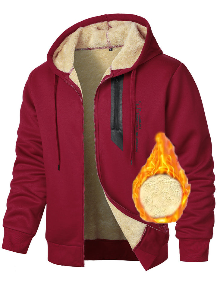 Herren Fleece-Kapuzenjacke mit wärmendem Innenfutter und praktischen Reißverschlusstaschen Echoarchiv